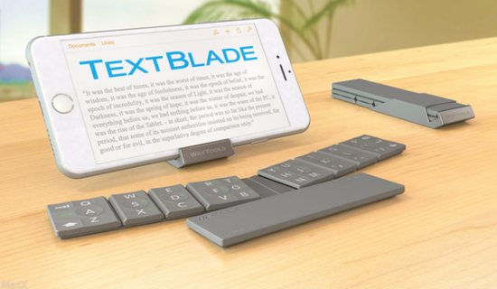 TextBlade便携键盘:八个按键